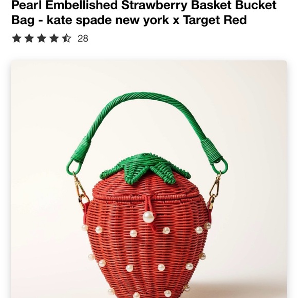 Pearl Embellished Strawberry Basket Bucket Bag kate spade new york x Target Red - Picture 2 of 9